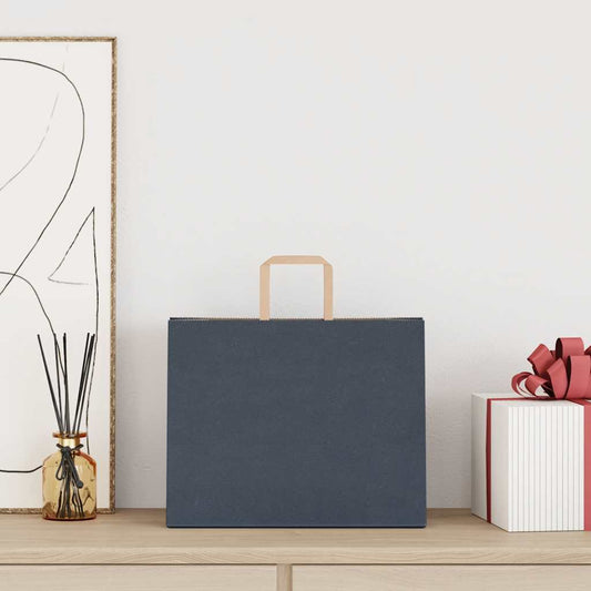 Sacchetti di Carta 50 pz con Manici Blu 32x22x28 cm
