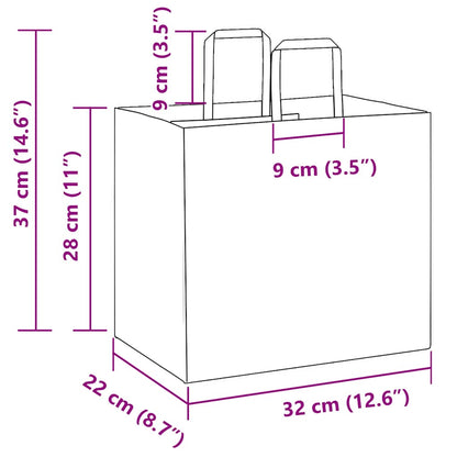 Sacchetti di Carta 50 pz con Manici Blu 32x22x28 cm