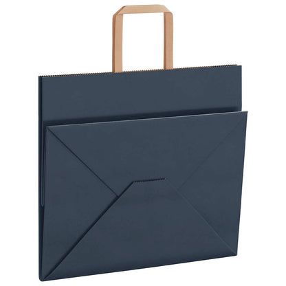 Sacchetti di Carta 50 pz con Manici Blu 32x22x28 cm