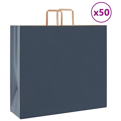 Sacchetti di Carta 50 pz con Manici Blu 54x15x49 cm