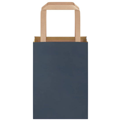 Sacchetti di Carta 250 pz con Manici Blu 15x8x21 cm