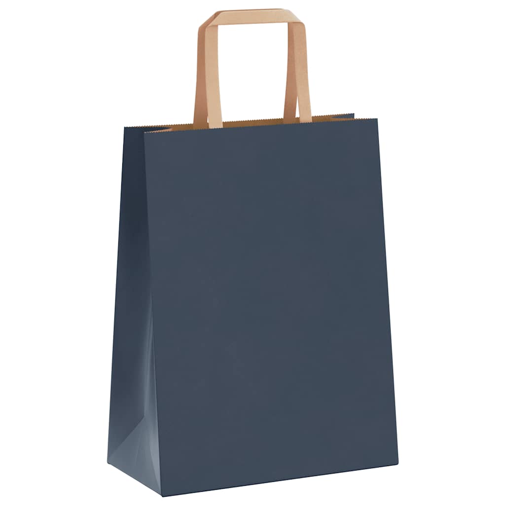Sacchetti di Carta 250 pz con Manici Blu 21x11x28 cm