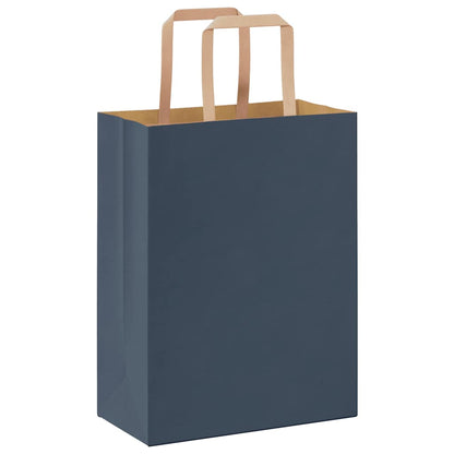 Sacchetti di Carta 250 pz con Manici Blu 21x11x28 cm