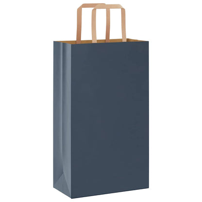 Sacchetti di Carta 250 pz con Manici Blu 21x11x36 cm