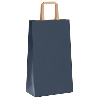 Sacchetti di Carta 250 pz con Manici Blu 21x11x36 cm