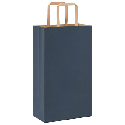 Sacchetti di Carta 250 pz con Manici Blu 21x11x36 cm