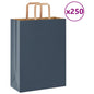 Sacchetti di Carta 250 pz con Manici Blu 26x12x35 cm