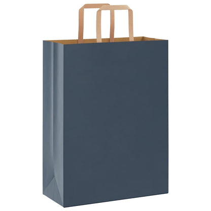 Sacchetti di Carta 250 pz con Manici Blu 26x12x35 cm