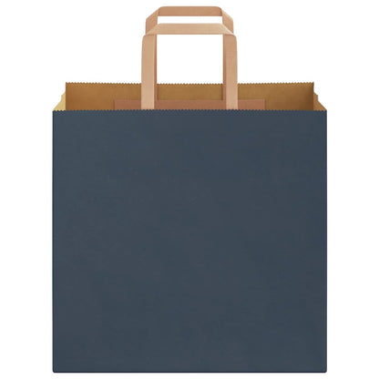 Sacchetti di Carta 250 pz con Manici Blu 26x17x25 cm
