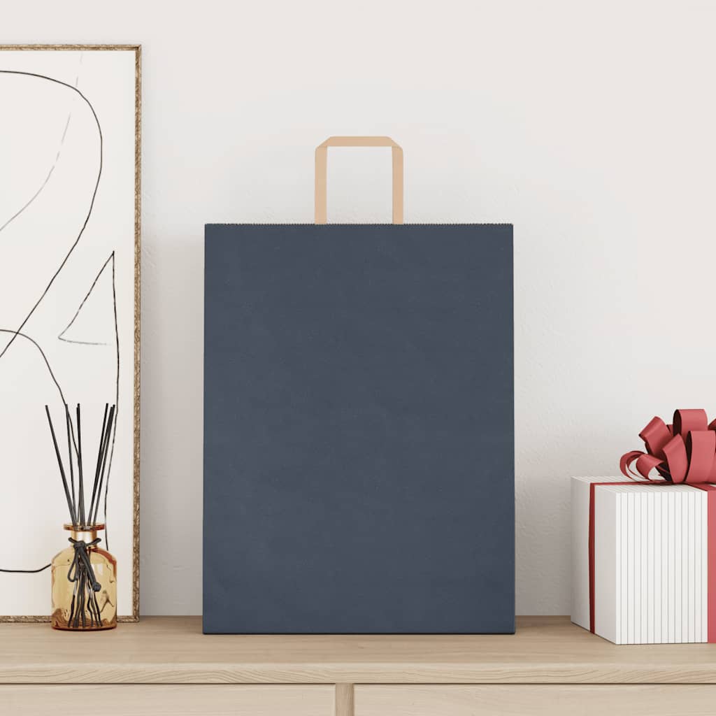 Sacchetti di Carta 250 pz con Manici Blu 32x12x42 cm