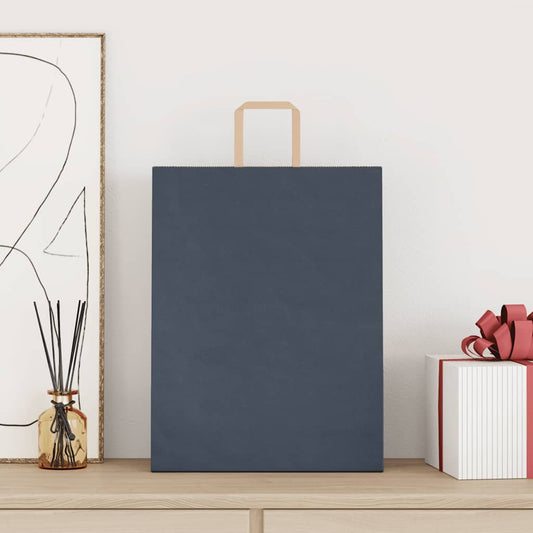 Sacchetti di Carta 250 pz con Manici Blu 32x12x42 cm