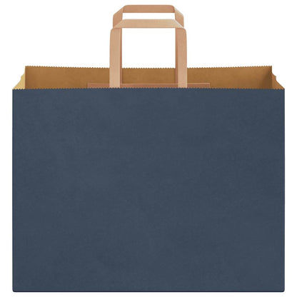 Sacchetti di Carta 250 pz con Manici Blu 32x17x25 cm