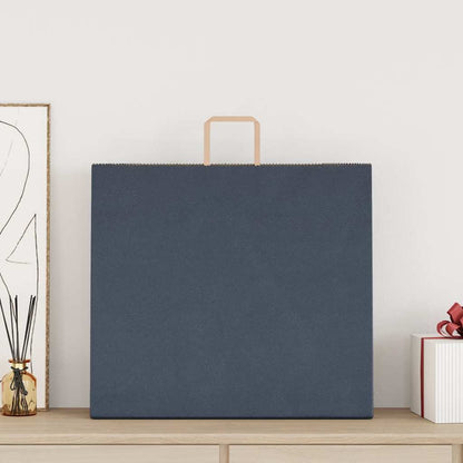 Sacchetti di Carta 250 pz con Manici Blu 54x15x49 cm