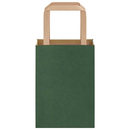 Sacchetti di Carta 50 pz con Manici Verdi 15x8x21 cm