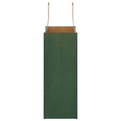 Sacchetti di Carta 50 pz con Manici Verdi 21x11x28 cm