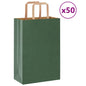 Sacchetti di Carta 50 pz con Manici Verdi 21x11x31 cm