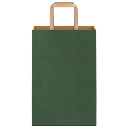 Sacchetti di Carta 50 pz con Manici Verdi 21x11x31 cm