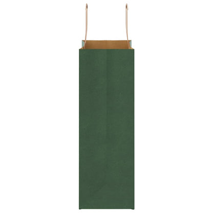 Sacchetti di Carta 50 pz con Manici Verdi 21x11x31 cm
