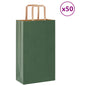 Sacchetti di Carta 50 pz con Manici Verdi 21x11x36 cm