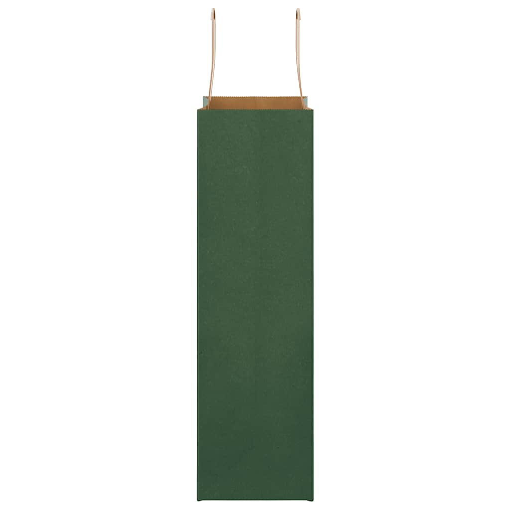 Sacchetti di Carta 50 pz con Manici Verdi 21x11x36 cm