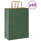 Sacchetti di Carta 50 pz con Manici Verdi 26x12x35 cm