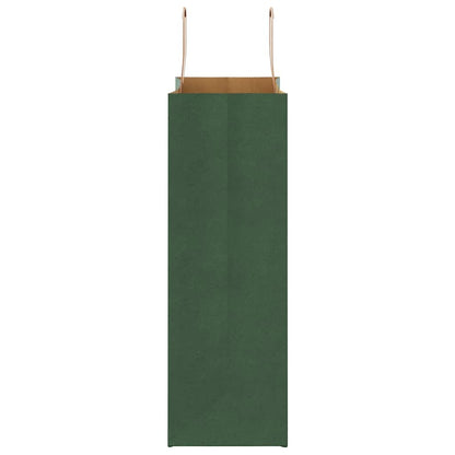 Sacchetti di Carta 50 pz con Manici Verdi 26x12x35 cm