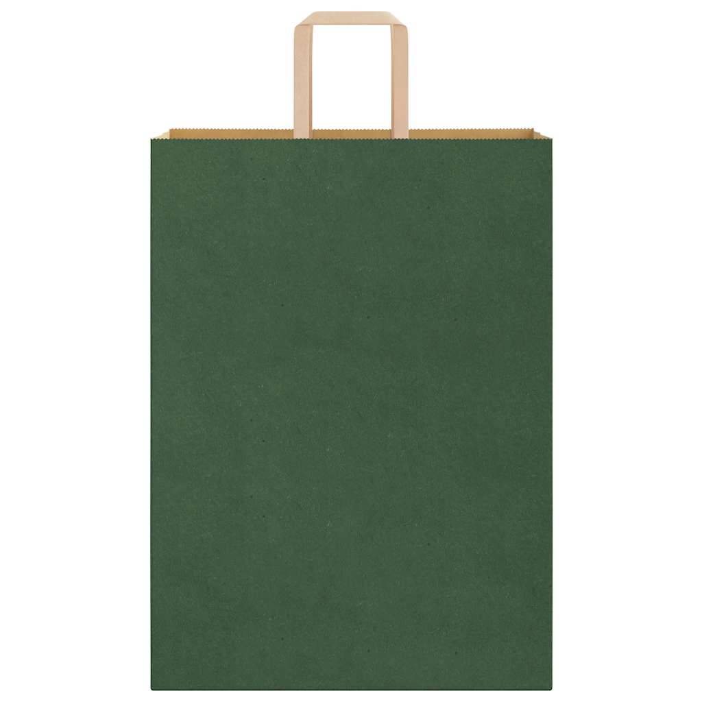 Sacchetti di Carta 50 pz con Manici Verdi 32x17x44 cm