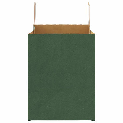Sacchetti di Carta 50 pz con Manici Verdi 32x22x28 cm