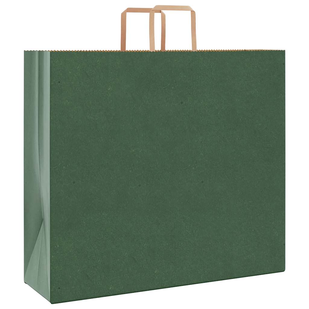 Sacchetti di Carta 50 pz con Manici Verdi 54x15x49 cm
