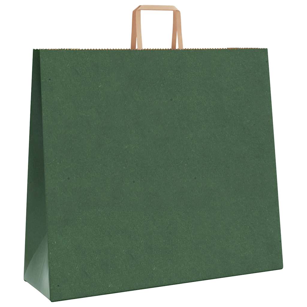 Sacchetti di Carta 50 pz con Manici Verdi 54x15x49 cm