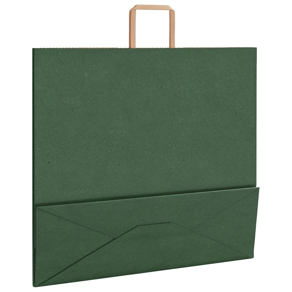 Sacchetti di Carta 50 pz con Manici Verdi 54x15x49 cm