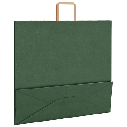 Sacchetti di Carta 50 pz con Manici Verdi 54x15x49 cm