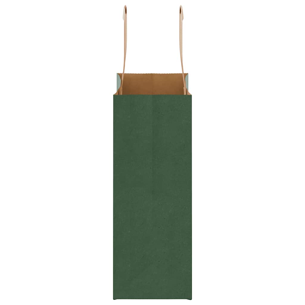 Sacchetti di Carta 250 pz con Manici Verdi 18x8x22 cm