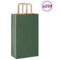 Sacchetti di Carta 250 pz con Manici Verdi 21x11x36 cm