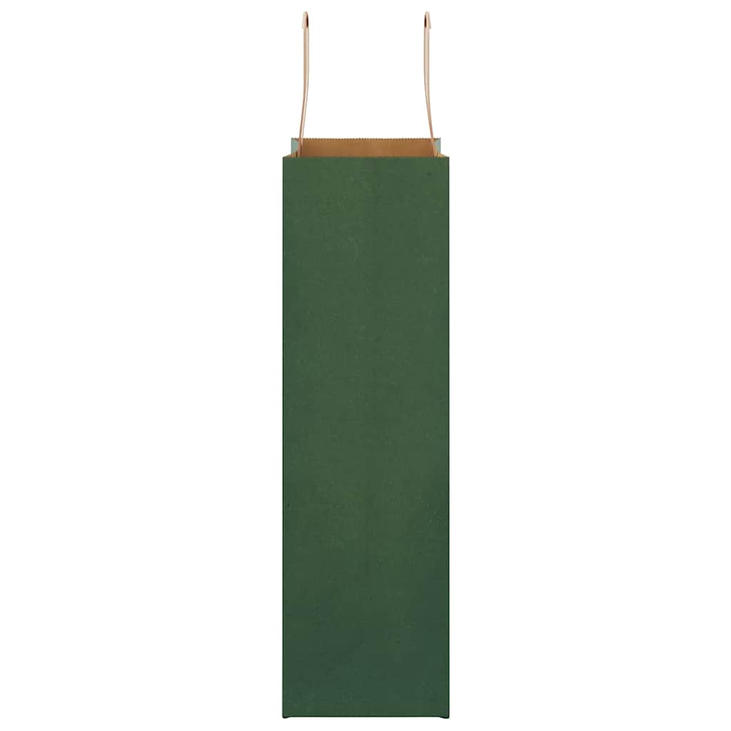 Sacchetti di Carta 250 pz con Manici Verdi 21x11x36 cm