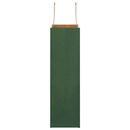 Sacchetti di Carta 250 pz con Manici Verdi 21x11x36 cm