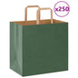 Sacchetti di Carta 250 pz con Manici Verdi 26x17x25 cm