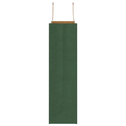 Sacchetti di Carta 250 pz con Manici Verdi 32x12x42 cm