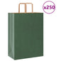 Sacchetti di Carta 250 pz con Manici Verdi 32x17x44 cm