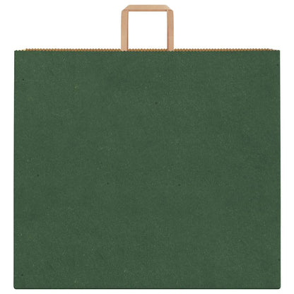 Sacchetti di Carta 250 pz con Manici Verdi 54x15x49 cm