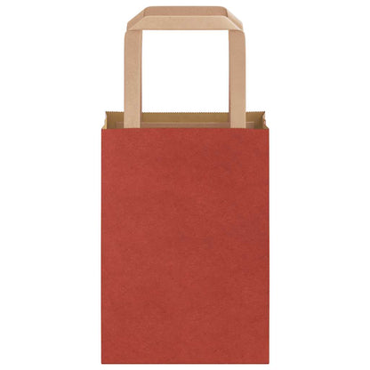 Sacchetti di Carta 50 pz con Manici Rossi 15x8x21 cm