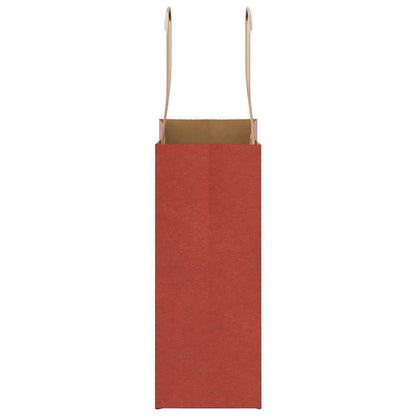 Sacchetti di Carta 50 pz con Manici Rossi 15x8x21 cm