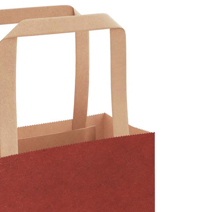 Sacchetti di Carta 50 pz con Manici Rossi 15x8x21 cm