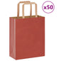 Sacchetti di Carta 50 pz con Manici Rossi 18x8x22 cm