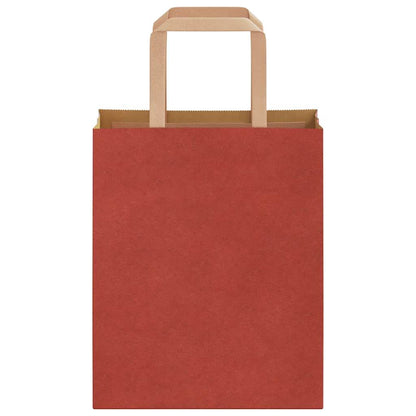 Sacchetti di Carta 50 pz con Manici Rossi 18x8x22 cm