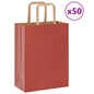 Sacchetti di Carta 50 pz con Manici Rossi 21x11x28 cm
