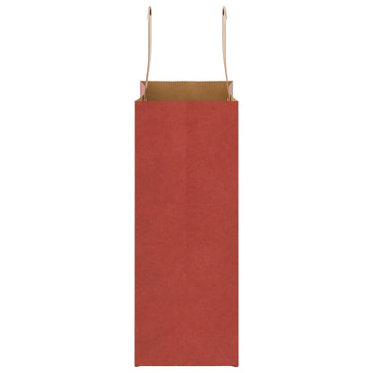 Sacchetti di Carta 50 pz con Manici Rossi 21x11x28 cm