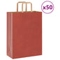 Sacchetti di Carta 50 pz con Manici Rossi 26x12x35 cm