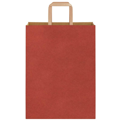 Sacchetti di Carta 50 pz con Manici Rossi 26x12x35 cm