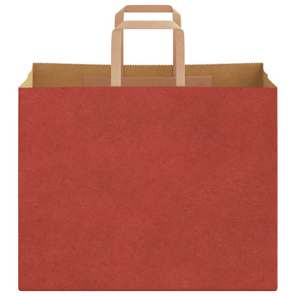 Sacchetti di Carta 50 pz con Manici Rossi 32x22x24 cm